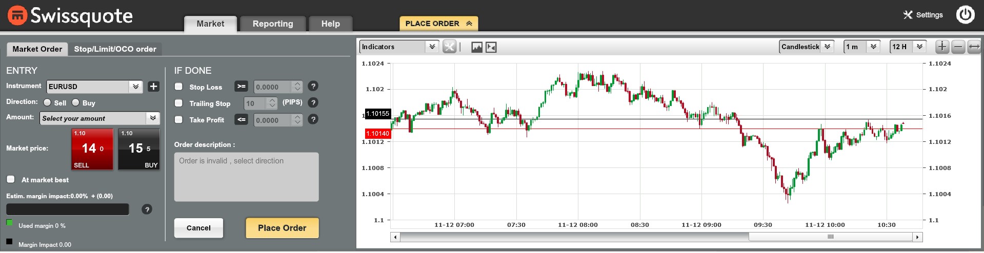 Swissquote Advanced Trader platform