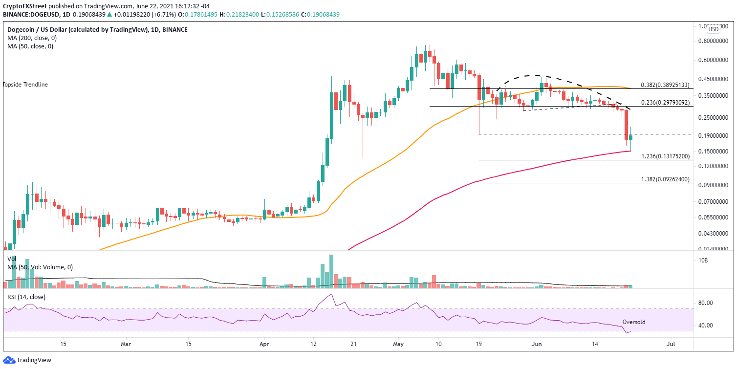 DOGE/USD daily chart