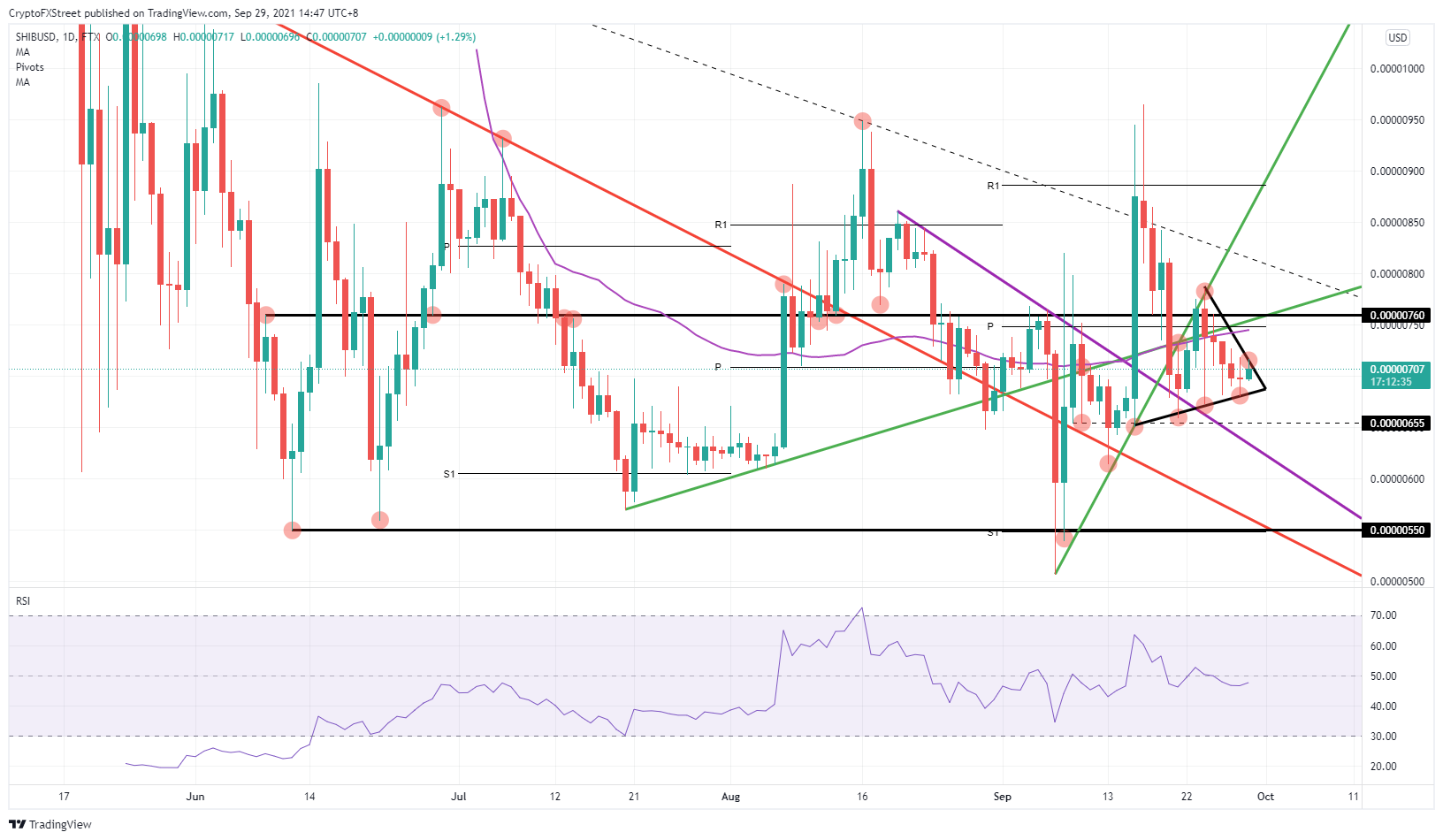 SHIB/USD daily chart