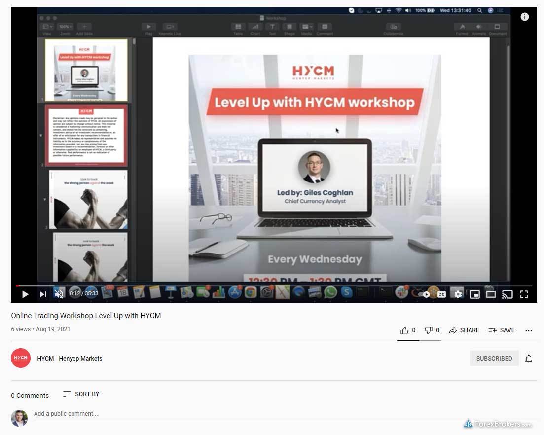 HYCM YouTube video webinars