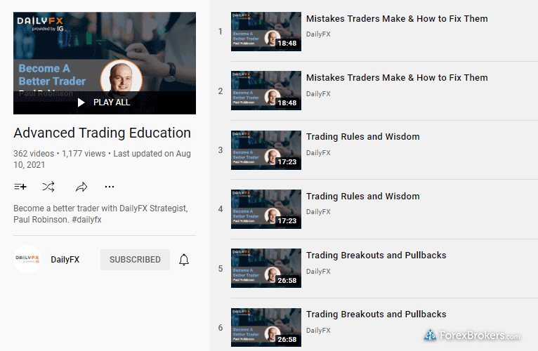IG daily fx YouTube playlist detail