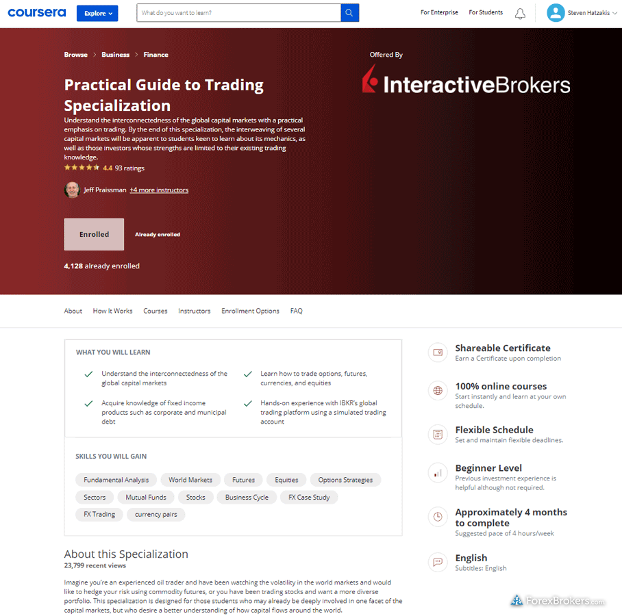 Interactive Brokers educational course overview