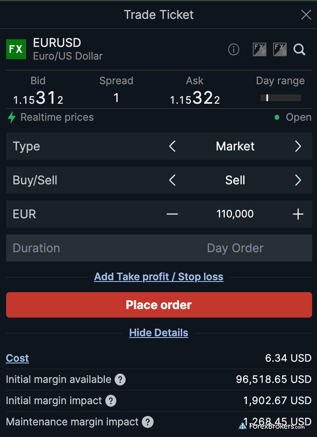 Saxo Bank SaxoTraderPRO desktop trading platform trade ticket window