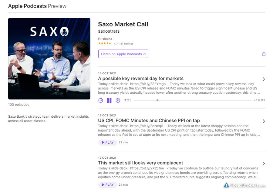Saxo Bank research podcast Saxo Market Call Apple Podcast
