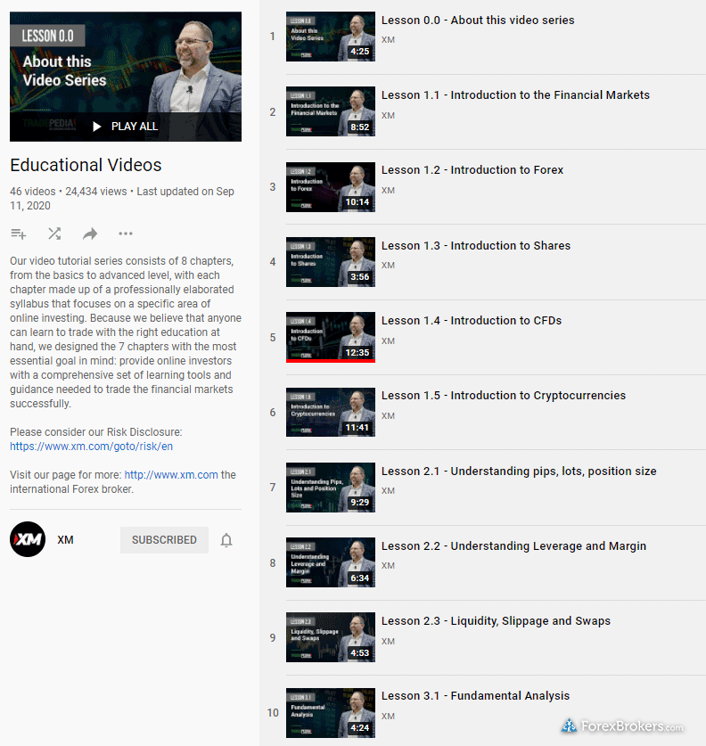 XM educational videos playlist