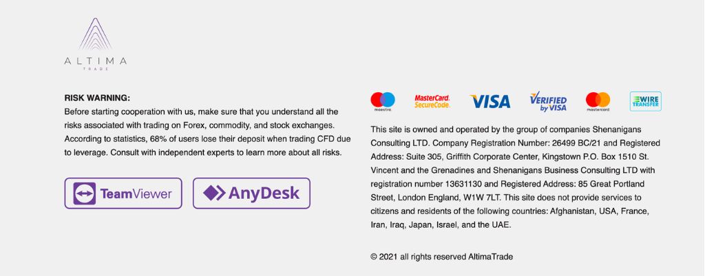 AltimaTrade AnyDesk and TeamViewer