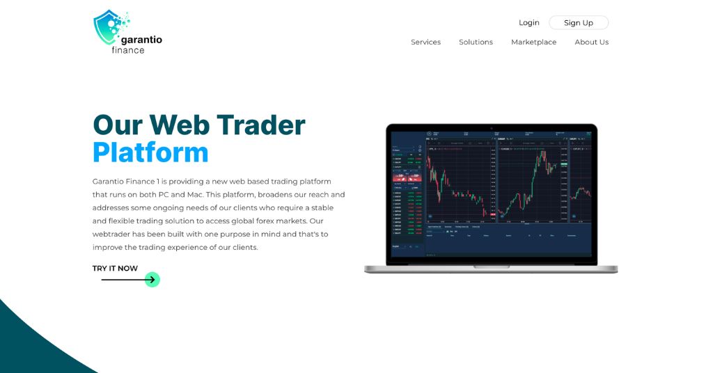 Garantio Finance Trading Platform Interface